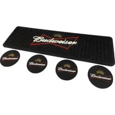 Tapete Barmat Bud 50x15 + 4 Porta Copos emborrachados