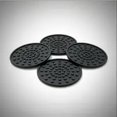 4 unds Porta Copos 10cm Redondo Alto Relevo Emborrachado Retém o Liquido