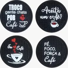 Kit 4 Porta Copos Bolacha Barmat Descanso de copo para Mesa Bar Balcao Suor Café Chá Chocolate Quente
