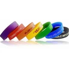 Pulseira silicone Kit 30 unids personalizado com sua frase e logo 1cor