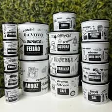 Kit Mantimento 15 Potes Condimentos Vasilha Conjunto  Organizador Cozinha Porta Tempero