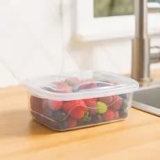 Kit 10 Potes de Plástico 800ml Organização Cozinha Com Tampa Transparente