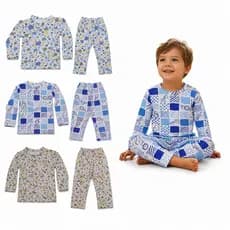 Pijama Infantil Masculino Conjunto Manga Longa 100% Algodão 2 ao 16 Leve Confortável Fresco Menino