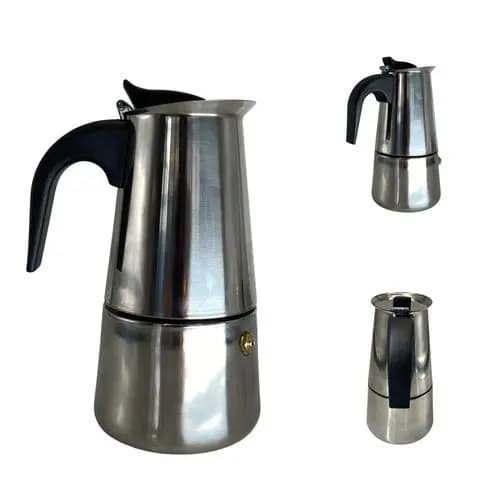 Cafeteira Italiana Inox 4 Xicaras 200ml Design Classico Duravel Preparo Rapido