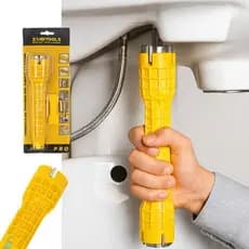 Chave Hidraulica Multiuso Ferramenta Reparos Manutencao Kit 5 Pecas Amarela