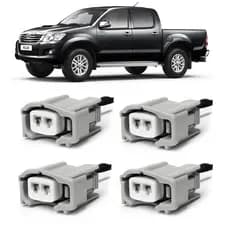 Kit 4 Plug Bico Injetor Corolla Fielder 1.6 1.8 2.0 2003 a 2014 Hilux Sw4 2.5 2.7 L200 Frontier Kit 4 Evita Mau Contato