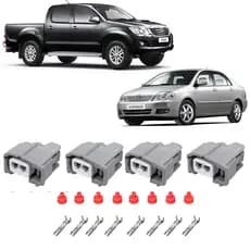 4 Plug Conector Bico Injetor Toyota Hilux 2.7 3.0 Diesel 2005 a 2010  Toyota Corolla 1.6 1.8 2003 a 2014- DESMONTADO 4 X