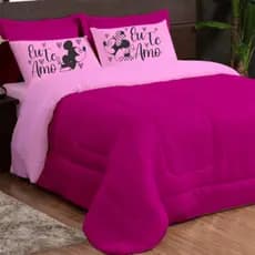 Kit 3 Peças Edredom Com Fronha Estampada Tamanhos Casal e Queen