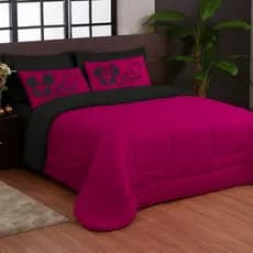 Kit Dupla Face Jogo de Cama Casal Queen Várias Cores 5 Peças