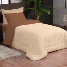 Kit Jogo de Cama 4 Pçs Solteiro Edredom + Lençol COM Elástico + Porta-Travesseiro + Fronha Diversos