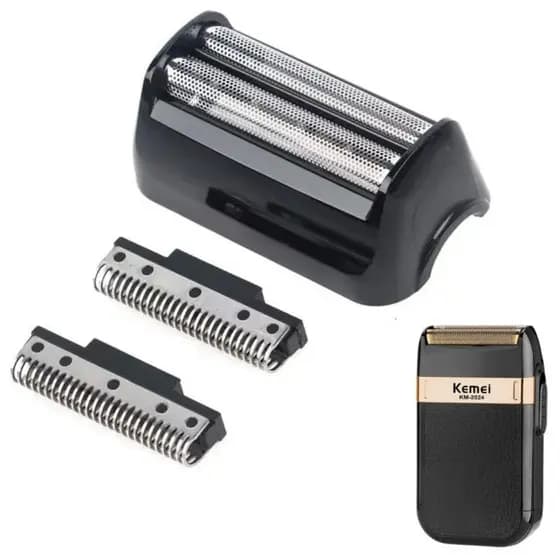 Peças de Substituição para Kemei Km 2024 Telas + Lâminas Refil para Barbeador Profissional