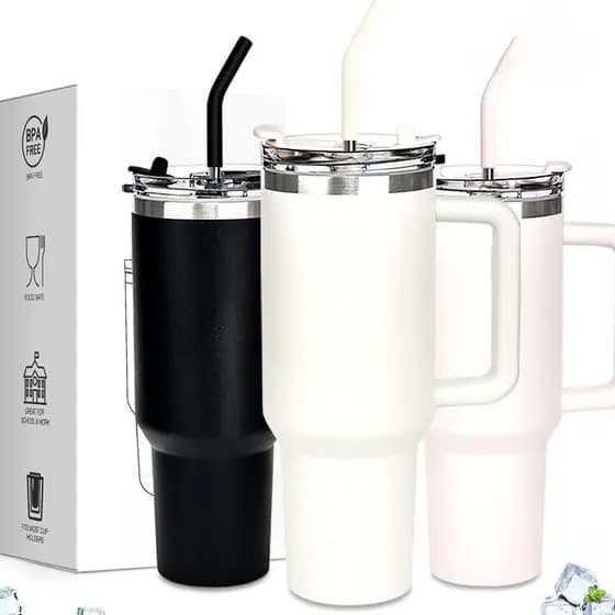 Sover Copo Térmico Inox 1200ml Parede Dupla com Tampa e Canudo - Bebida Sempre na Temperatura Ideal