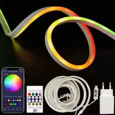 Fita Neon 5V 5M IC RGB Digidal APP Smart controle remoto slideshow strip com tomada USB TB-5145