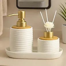 Kit Lavabo Difusor Aromatizador Banheiro Dispenser Líquido