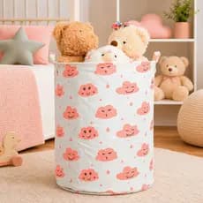 Cesto De Roupa Suja Nuvem Infantil Brinquedos Lavanderia Banheiro Quarto