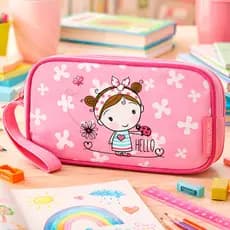 Estojo Escolar Infantil Criança Escola Menina Lápis Caneta