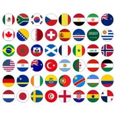 Cartela com 48 Ímãs Magnéticos Temático Copa do Mundo – Seleções e Países para Decoração