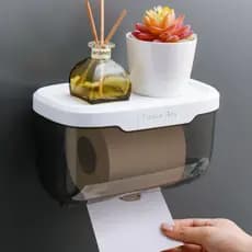Suporte Papel Higiênico De Parede Adesivo Para Banheiro Caixa Porta Papel Higienico