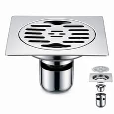 Ralo Banheiro Inteligente Anti Odor 15X15 cm Inox Anti Inseto Quadrado