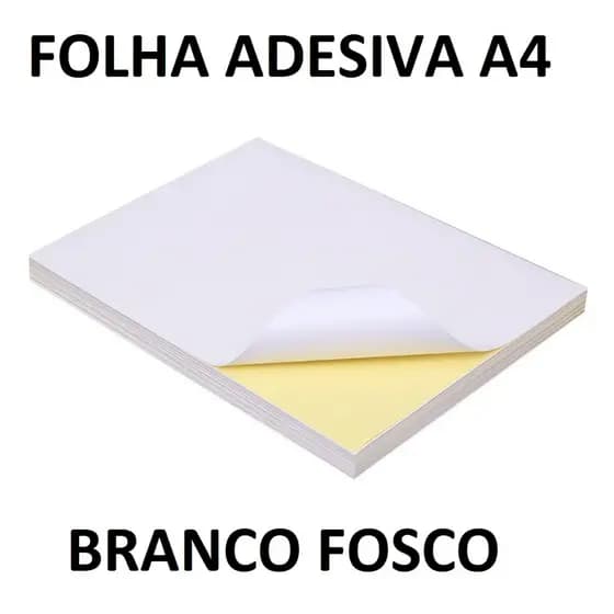 100 Folhas Papel Adesivo A4  Etiqueta Branca Fosco115g
