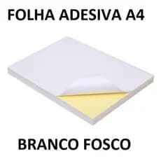 100 Folhas Papel Adesivo A4  Etiqueta Branca Fosco115g