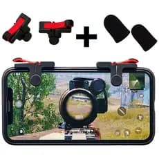 Kit Gatilho Celular Free Fire Pubg + Luva Dedo Gamer Anti Suor