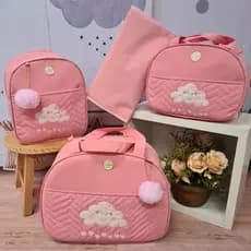 Bolsa Maternidade Nuvem Chuva de Amor Kit 5 peças Impermeável