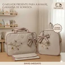 Bolsa Maternidade Moderna + mochila com laço e Trocador