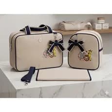 ​Kit Bolsa Maternidade Luxo 3 Peças - Mala Grande + Mochila + Trocador Safari