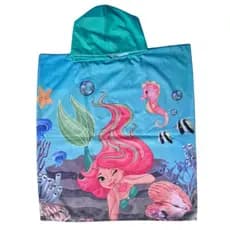 Toalha Poncho Infantil para Praia Piscina Roupão com Capuz