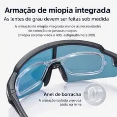 ÓCULOS DE SOL ROCKBROS ESPORTIVO POLARIZADO UV400 PROTEÇÃO SOLAR + CLIPE GRAU MASCULINO FEMININO CICLISMO CORRIDA PRAIA