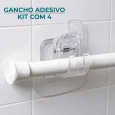Kit Ganchos Adesivos Suporte Varão Cortina Versátil Suspensão