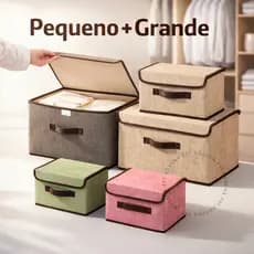 Kit 1/2 Caixas Multiuso Organizadora Colors Dobrável TNT  Armários Guarda Roupas