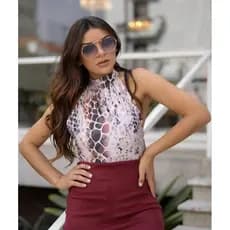 Body Frente Única Animal Print  Bory