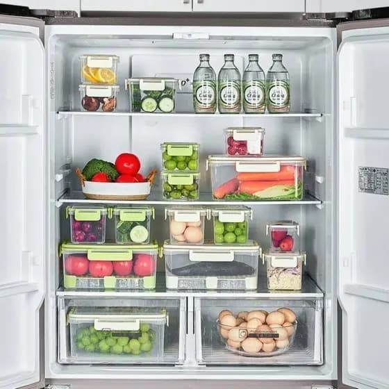 Kit 5 Potes Empilháveis Plástico Armazenamento Alimentos Conserva Cozinha Recipientes
