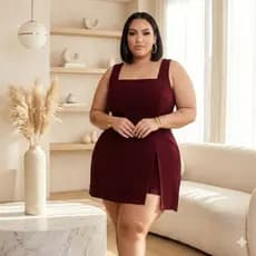 Macaquinho Feminino Plus Size com Saia Embutida Macacão Curto Verão Tamanho Grande