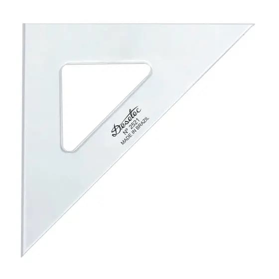 Esquadro Trident de Acrílico Sem Graduação 45°45°90° 21cm Para Desenho 2521