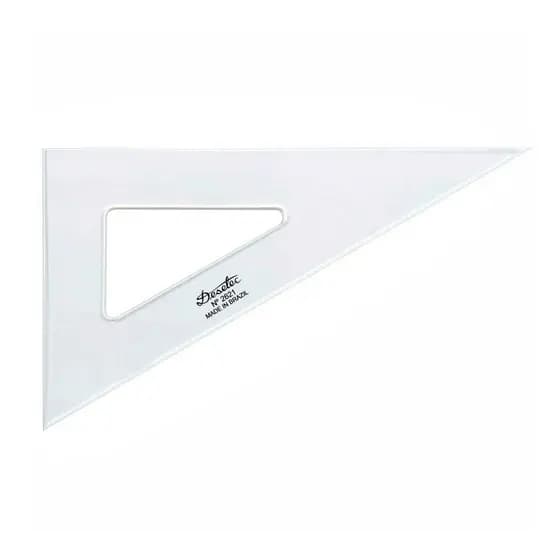 Esquadro Trident de Acrílico Sem Graduação 30°60°90° 21cm Para Desenho 2621