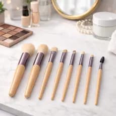 Kit de Pincéis de Maquiagem mini Profissional 8 Peças blush sombra base esfumar Cerdas cilios Macias
