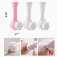 Escova Massageadora Facial de Silicone com cabo