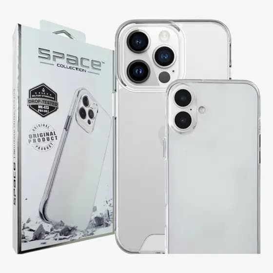 Capa Capinha Space Acrílico Transparente Anti Impacto iPhone 7 8 Plus XR 11 12 13 14 15 16 17 ProMax