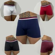 KIT 5 CUECAS BOXER ADULTO MASCULINA 5 CUECA BOX ADULTO MASCULINA MICROFIBRA LISA