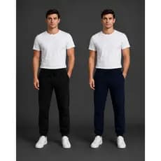 Kit 2 Calça Moletom Slim Jogger Com Bolso Masculino E Feminino