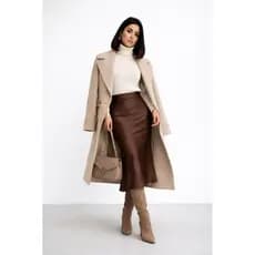 saia cetim midi longa sereia sem ziper moda feminina inverno verão