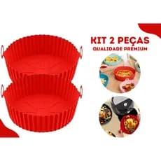 Kit 2 Formas de Silicone Para Air Fryer Fritadeira Elétrica