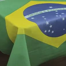 TNT Estampado Bandeira do BRASIL Copa do Mundo Verde Amarelo Painel Larg: 1,40 - POR METRO