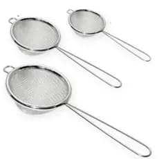 Kit 3 Peneiras Coador Aço Inox P, M e G