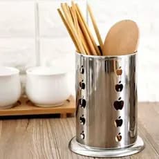 Porta Talher de Inox com Base Fundo Vazado 10x17cm