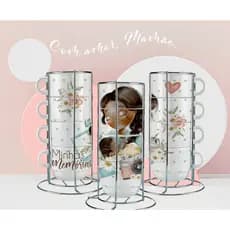 Kit Torre Xicaras Personalizadas 4 peças