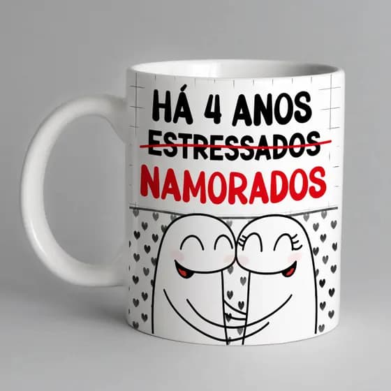 Caneca Personalziada Tema Flork (Há 4 Anos de Namoro).